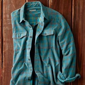 Carbon 2 Cobalt | Cielo blue plaid corduroy shirt